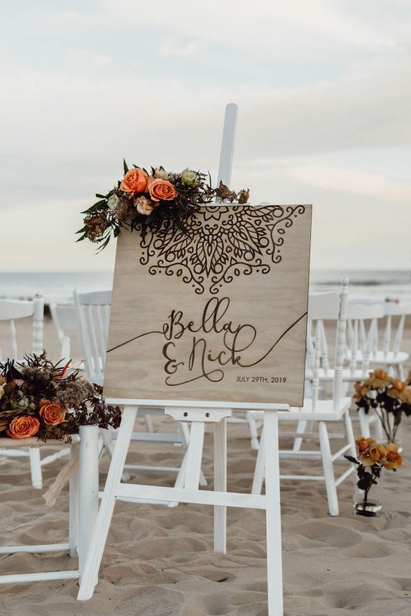 White wooden easel