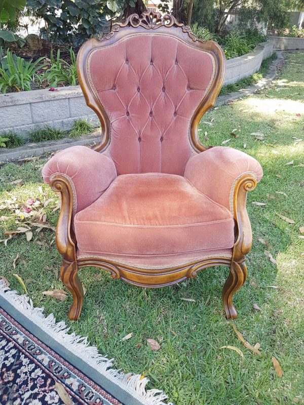 Dusty rose arm chair 1