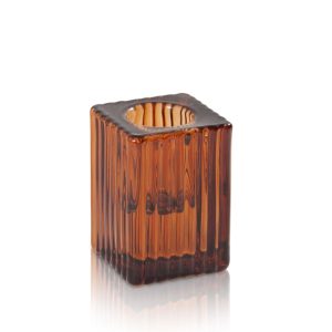 Enzo tapered candle holder amber