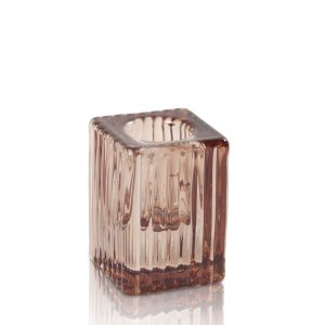 Enzo tapered candle holder champagne